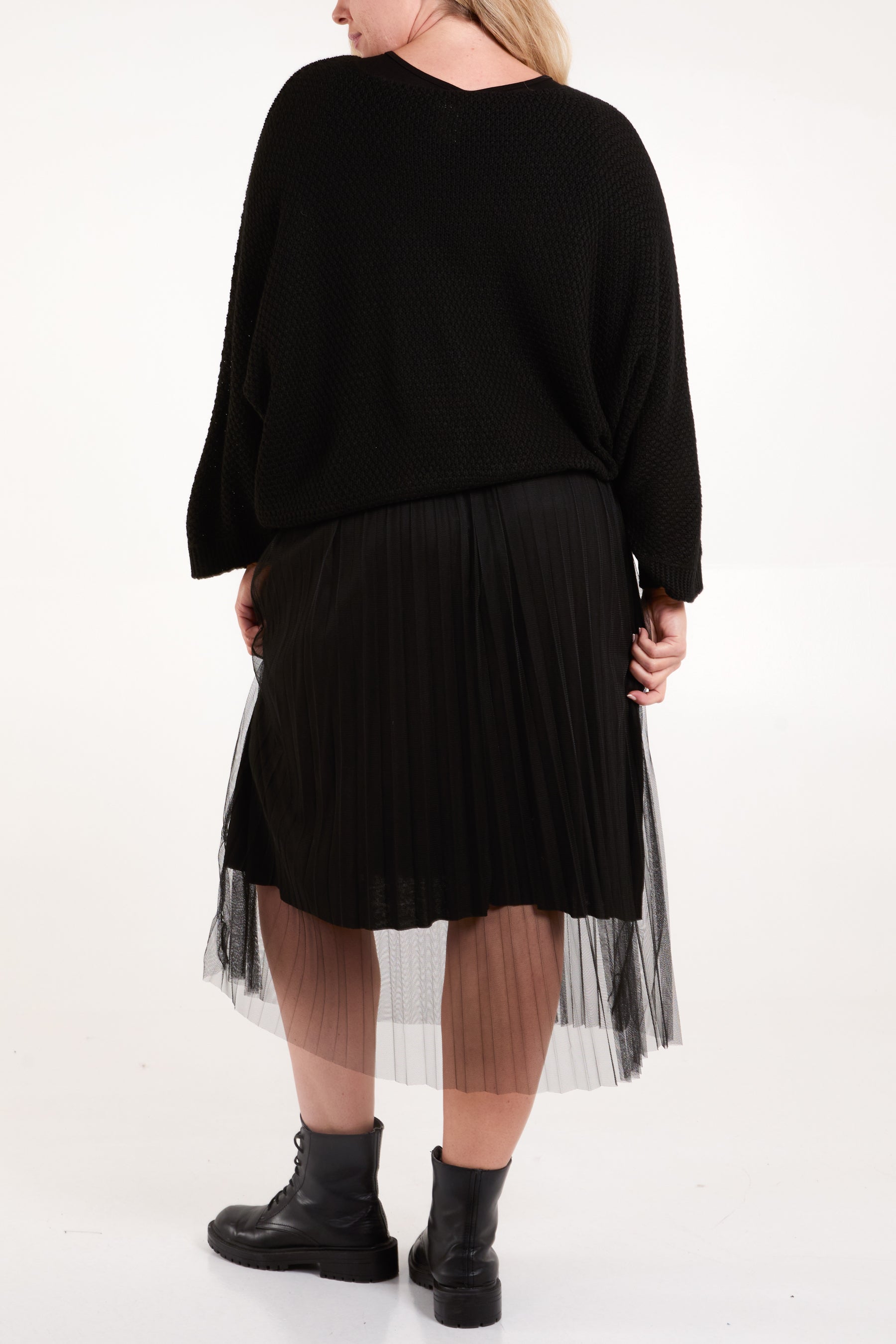 Tulle Midi Dress & Texture Jumper