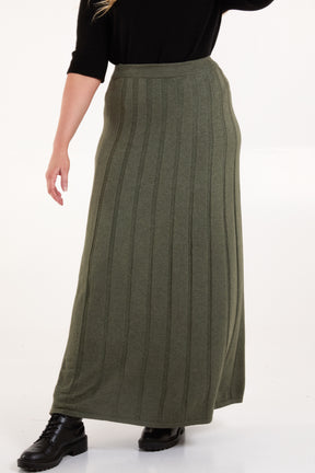 Pleated Soft Touch Knit Maxi Skirt