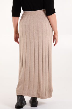 Pleated Soft Touch Knit Maxi Skirt