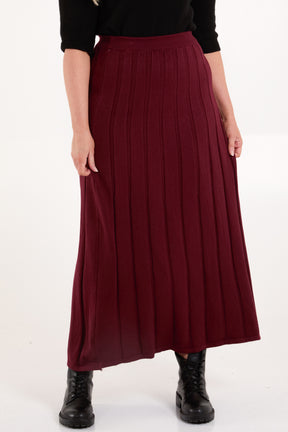 Pleated Soft Touch Knit Maxi Skirt