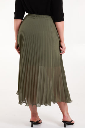 Chiffon Pleated Midi Skirt