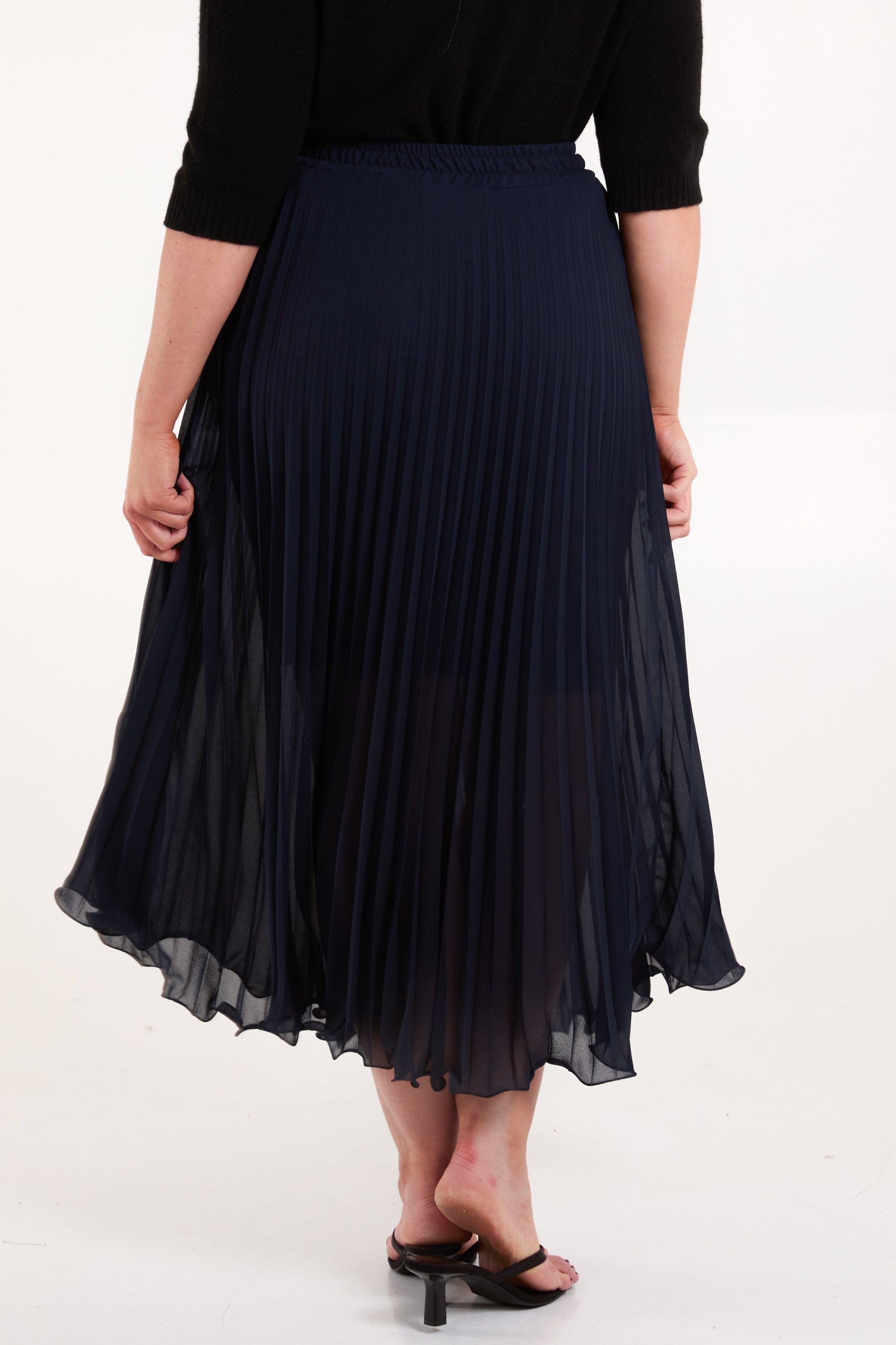 Chiffon Pleated Midi Skirt