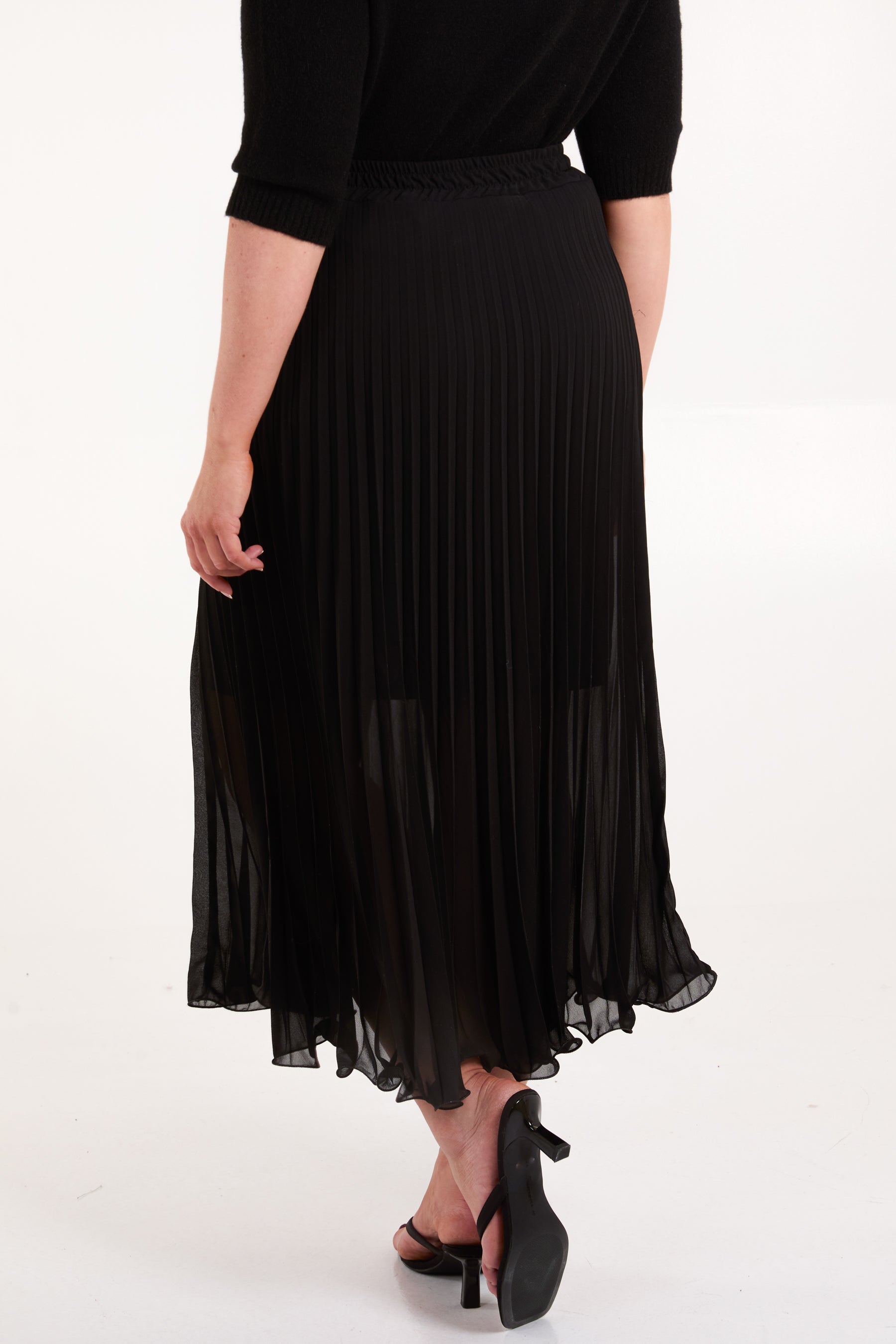 Chiffon Pleated Midi Skirt