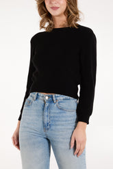 Rib Chunky Knit Cropped Jumper