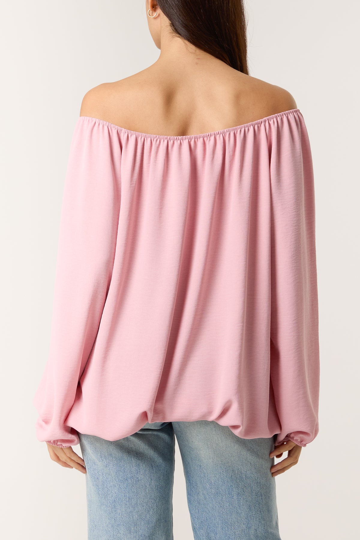 Bow Keyhole Bardot Blouse