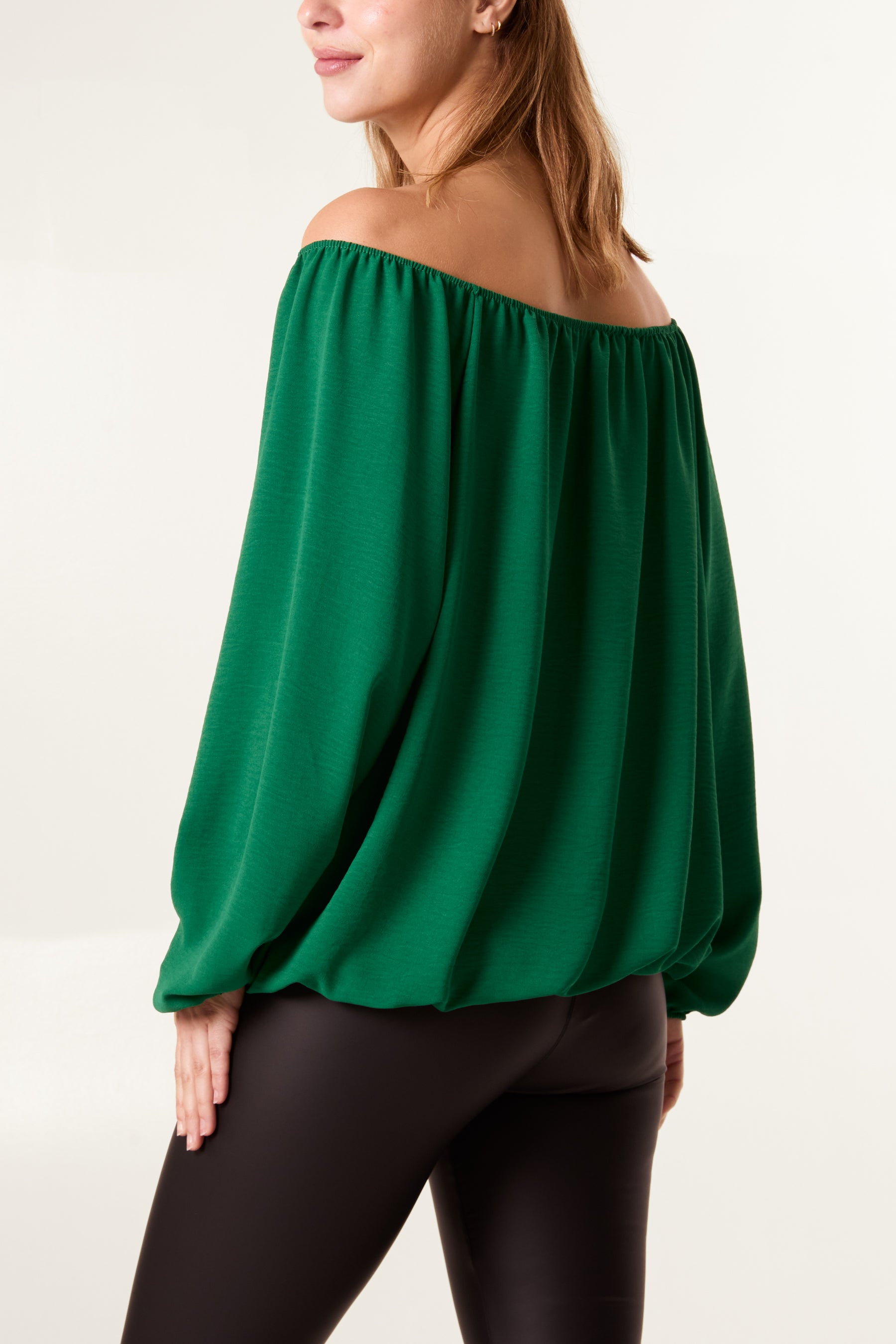 Bow Keyhole Bardot Blouse