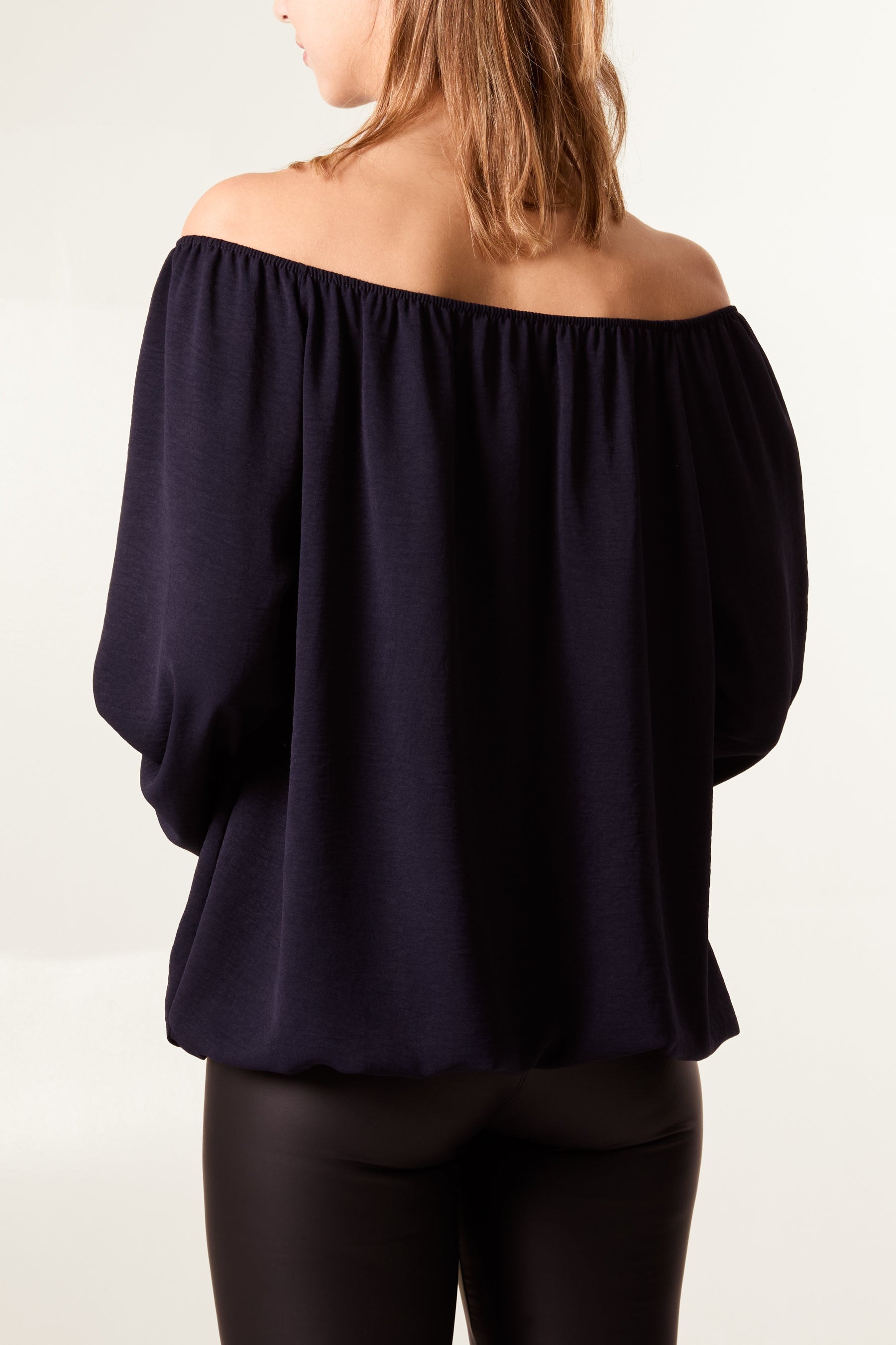 Bow Keyhole Bardot Blouse