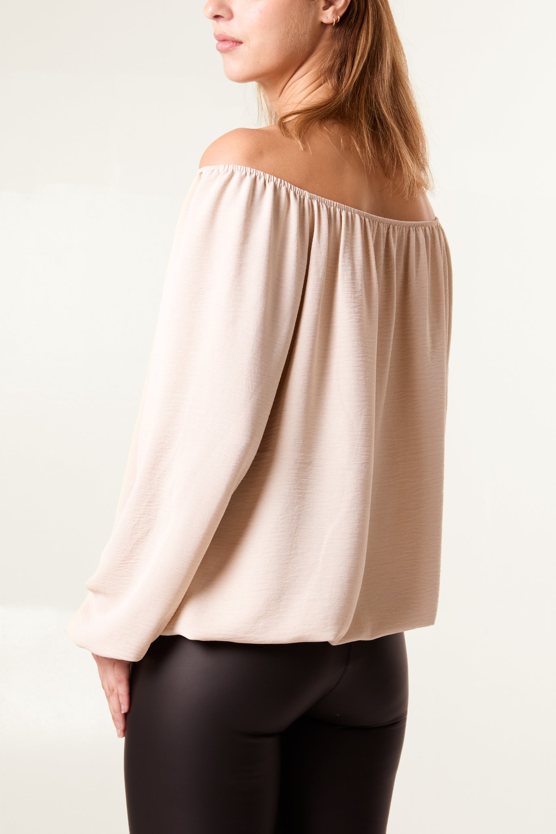 Bow Keyhole Bardot Blouse