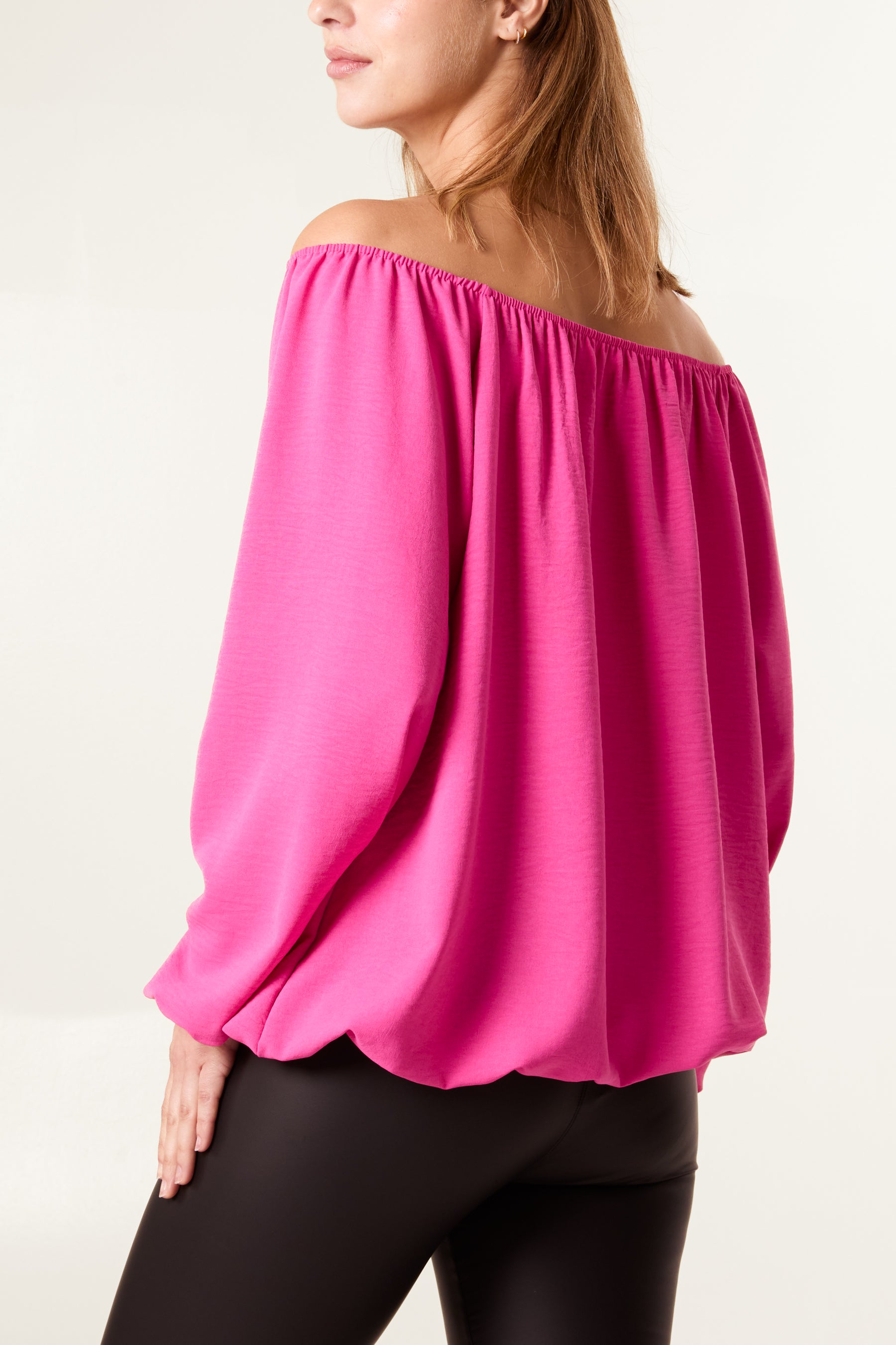 Bow Keyhole Bardot Blouse