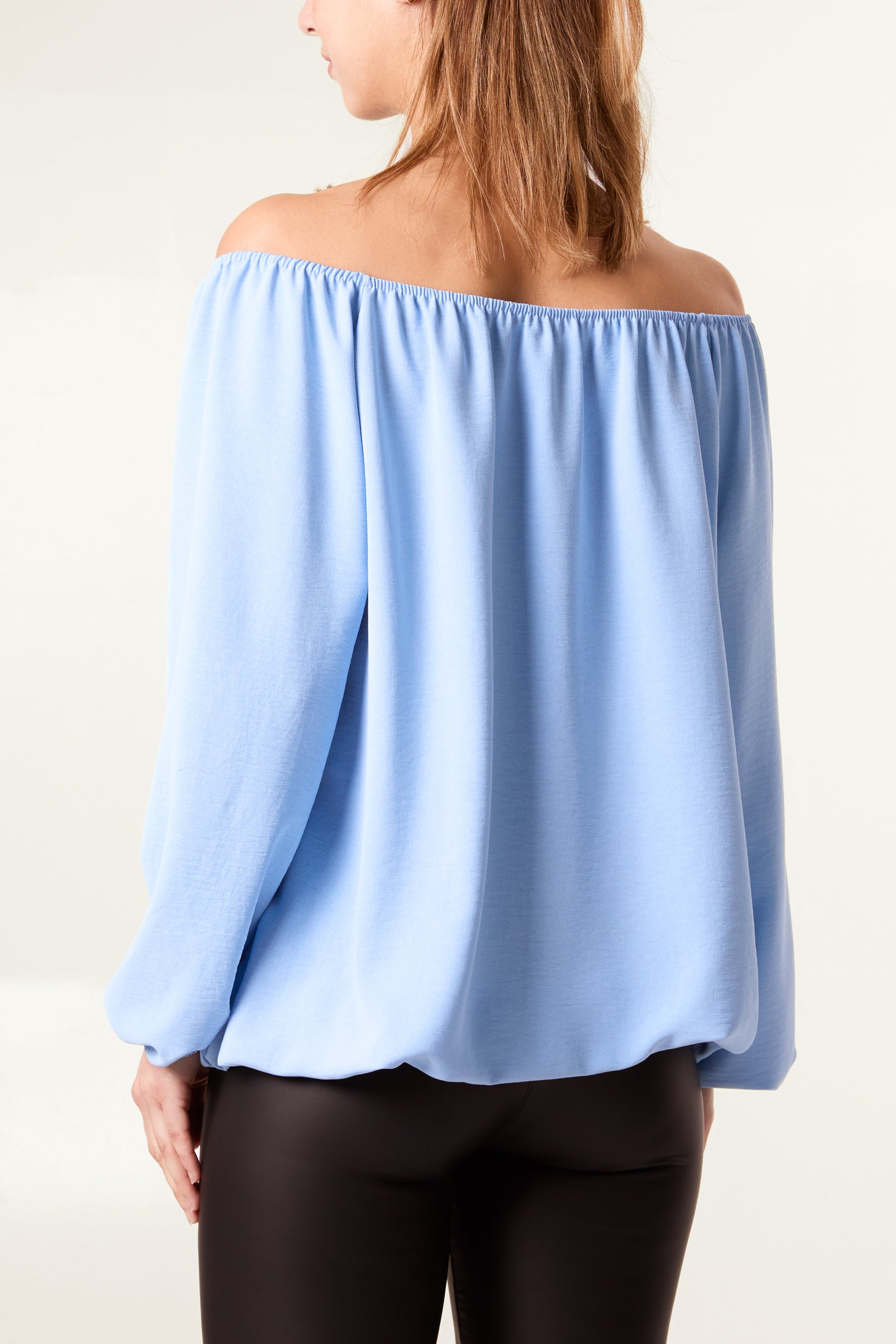 Bow Keyhole Bardot Blouse