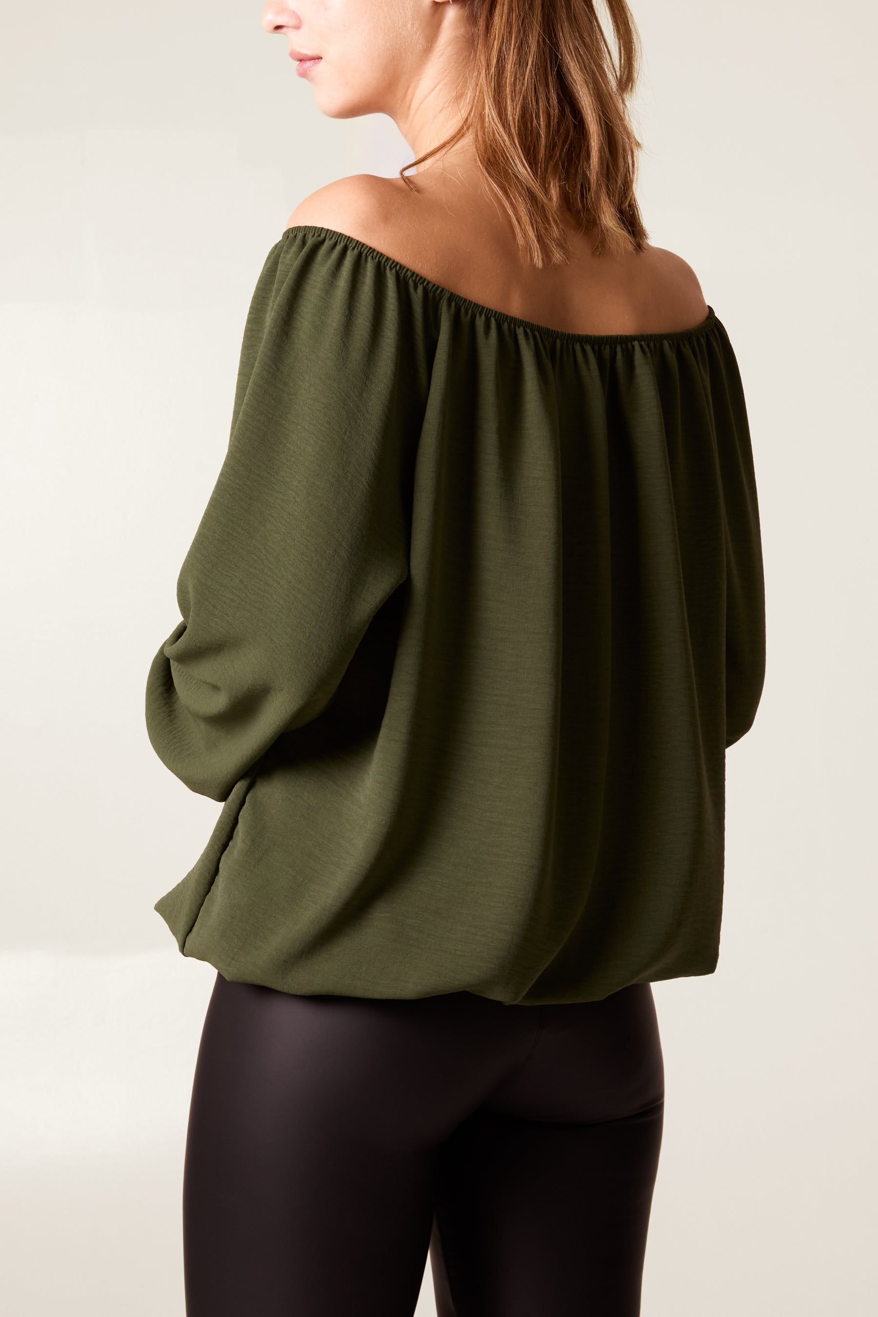 Bow Keyhole Bardot Blouse