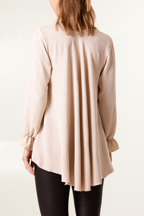 Necklace V-Neck Bell Sleeve Blouse