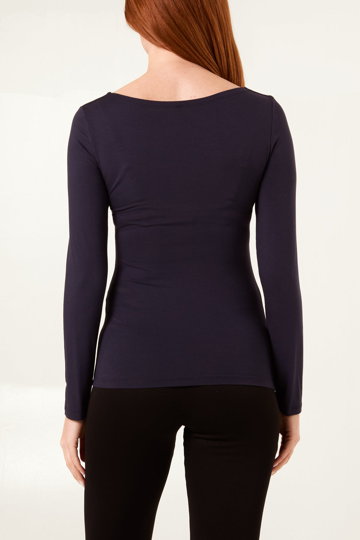 Square Neck Jersey Long Sleeve Top