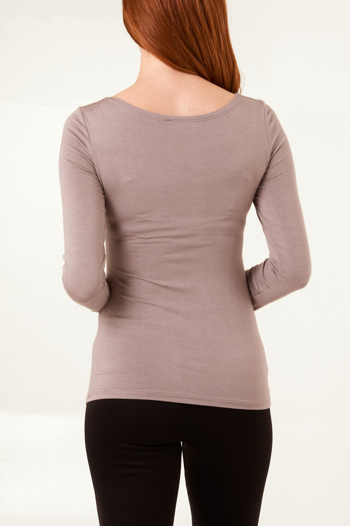 Square Neck Jersey Long Sleeve Top