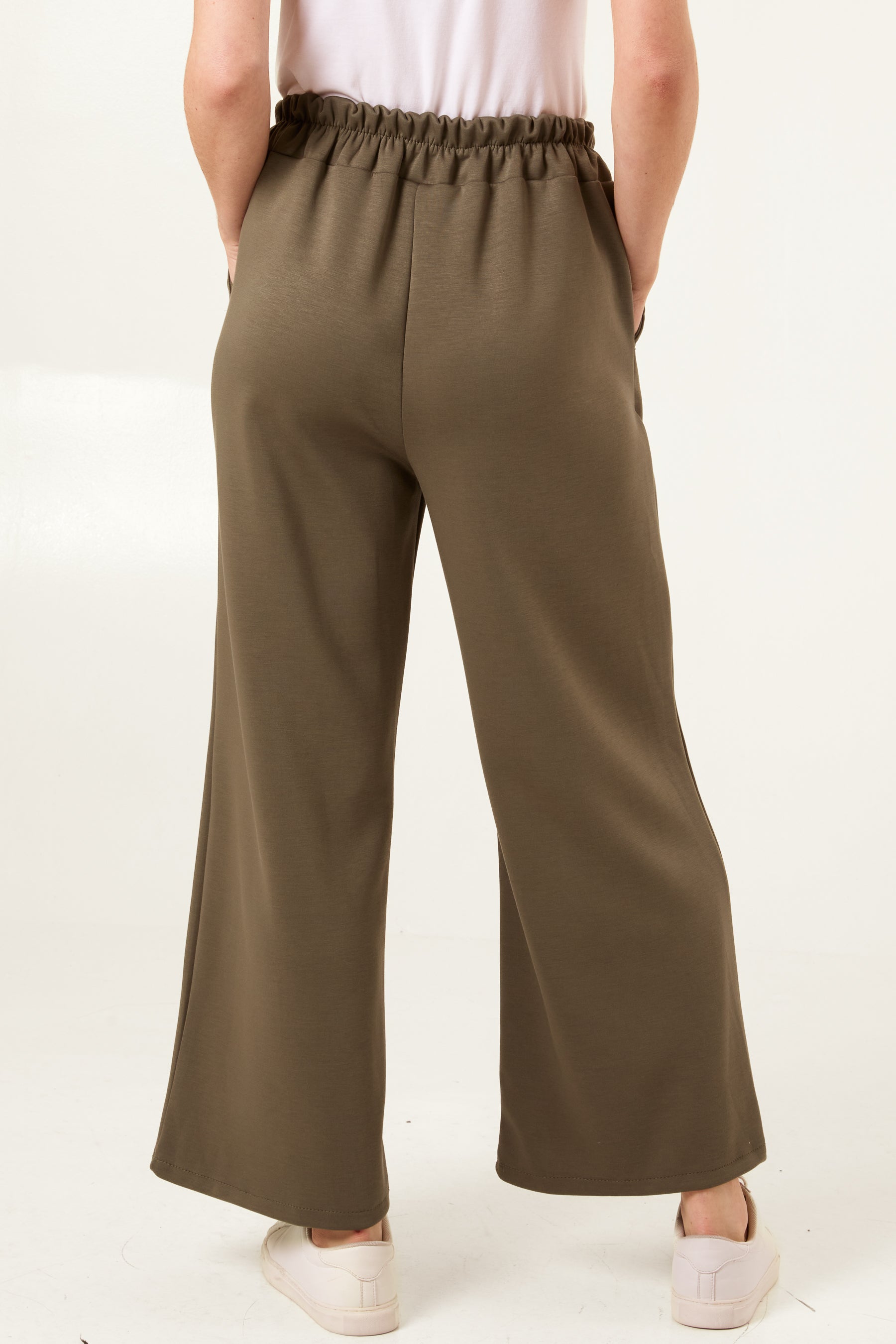 Three Button Pocket Wide Leg Trousers