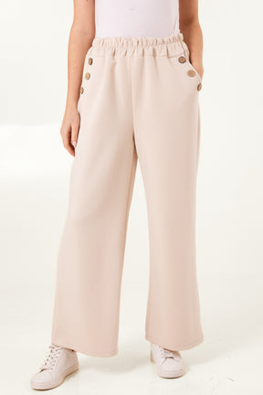 Three Button Pocket Wide Leg Trousers