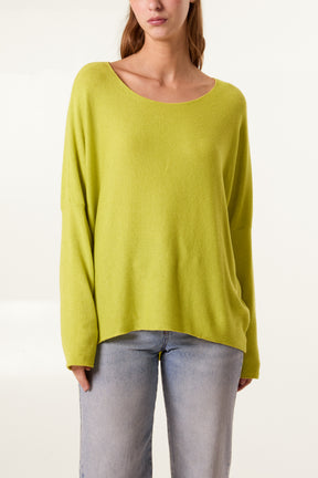 Boat Neck Waffle Fine Knit Top