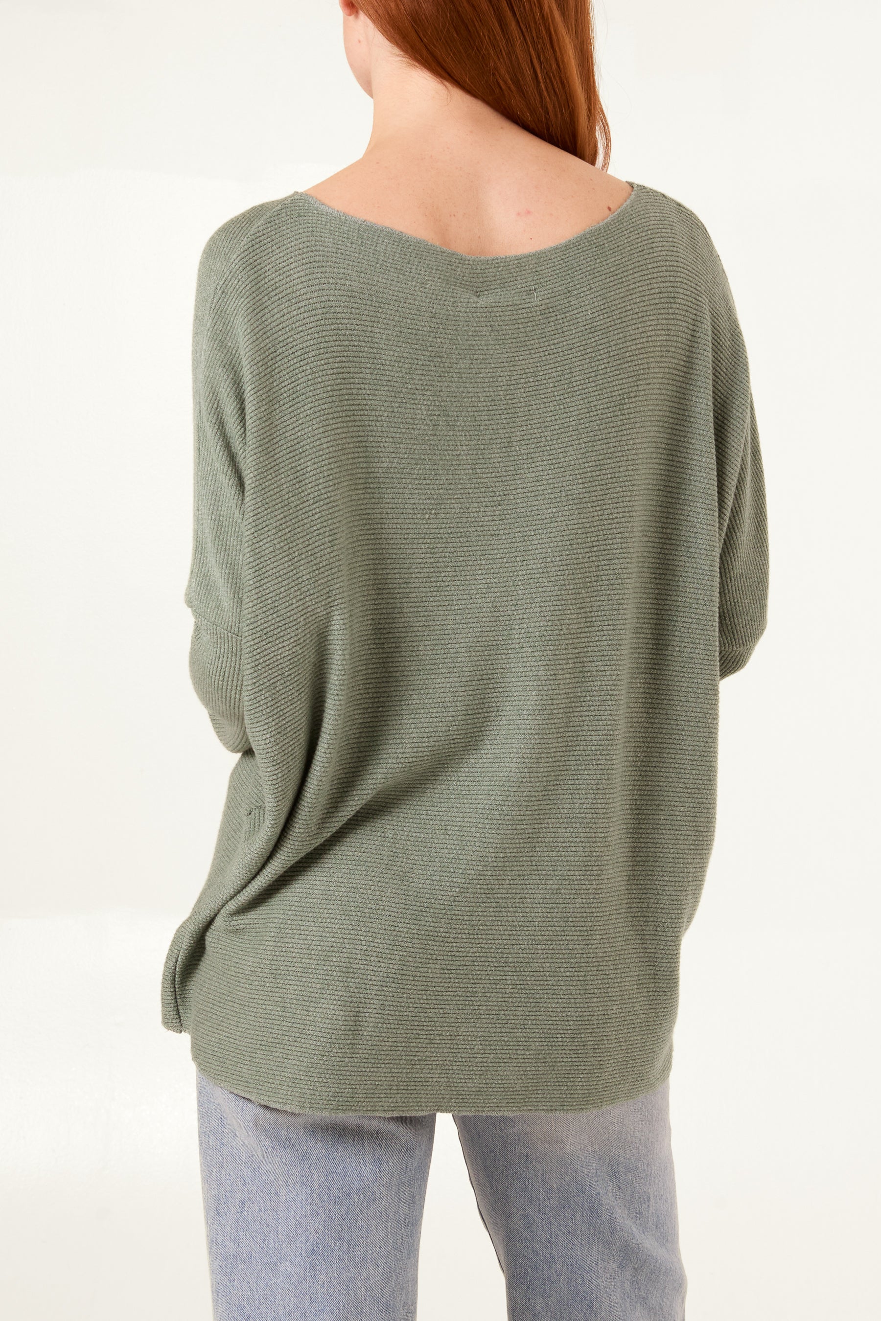 Boat Neck Waffle Fine Knit Top