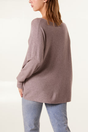 Boat Neck Waffle Fine Knit Top