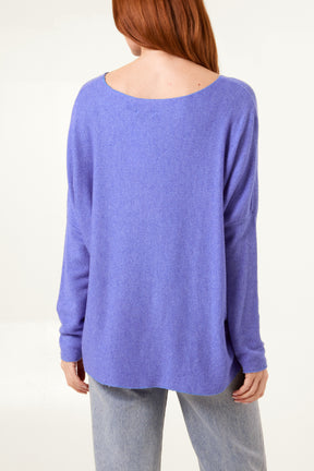 Boat Neck Waffle Fine Knit Top