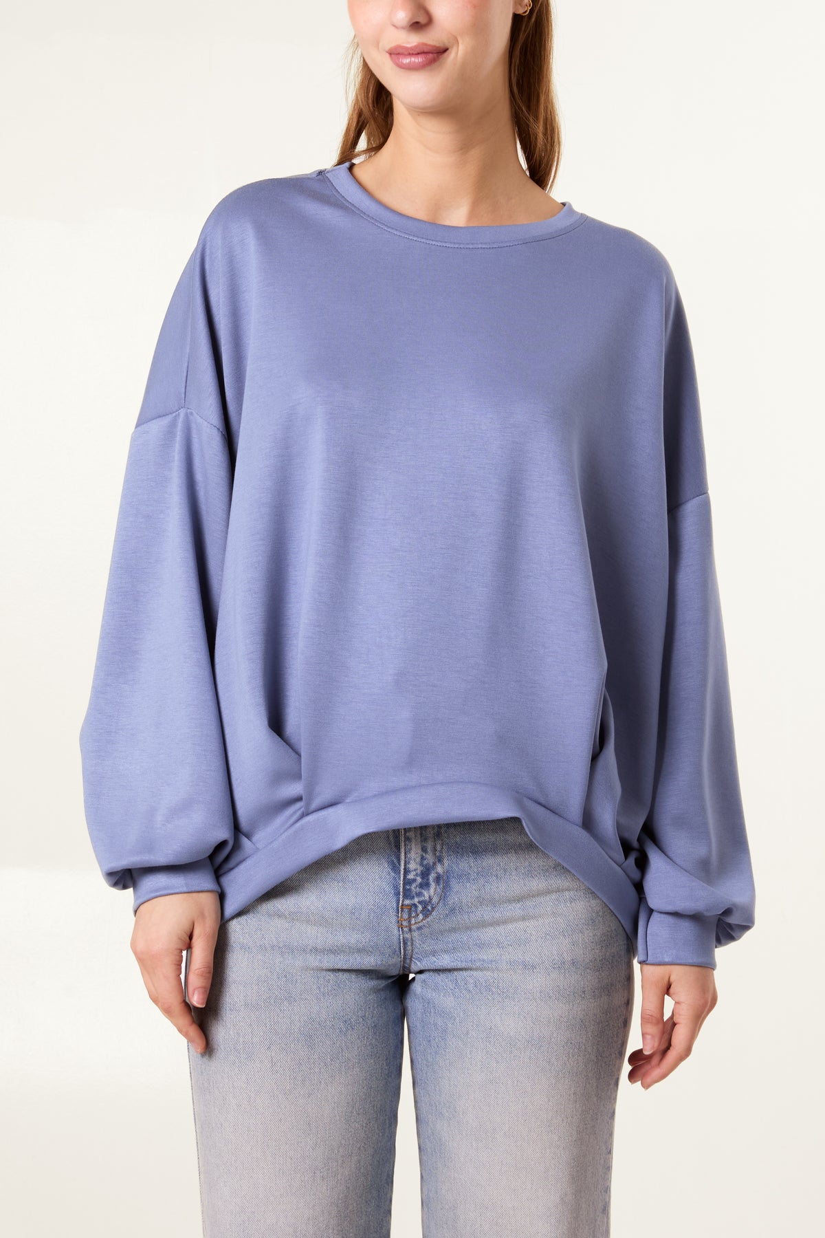 Soft Touch Puffball Sleeve Sweat Top