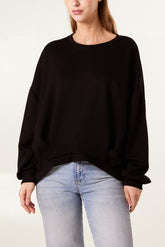 Soft Touch Puffball Sleeve Sweat Top