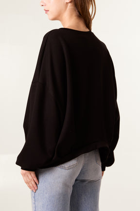 Soft Touch Puffball Sleeve Sweat Top