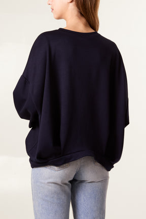 Soft Touch Puffball Sleeve Sweat Top