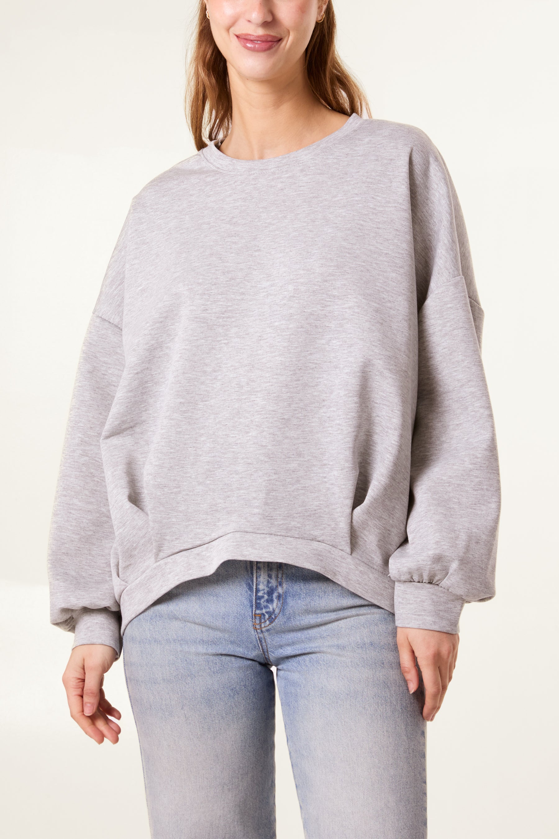 Soft Touch Puffball Sleeve Sweat Top