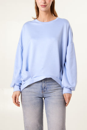 Soft Touch Puffball Sleeve Sweat Top