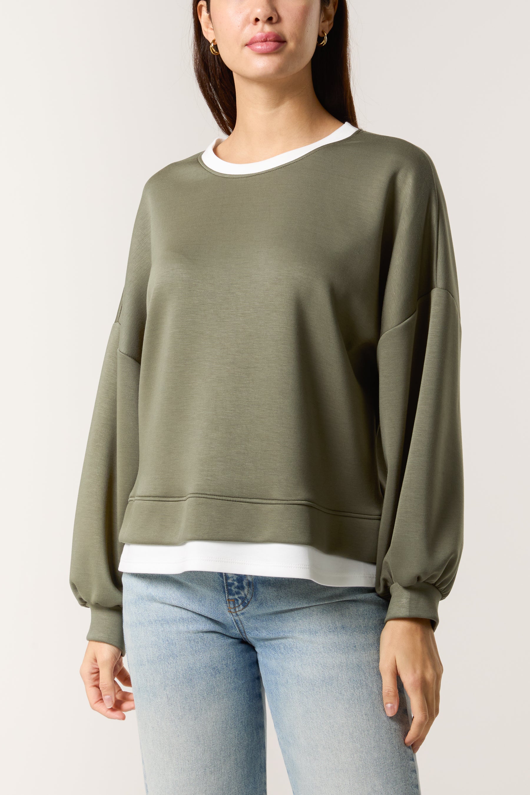 Contrast Border Soft Touch Sweatshirt