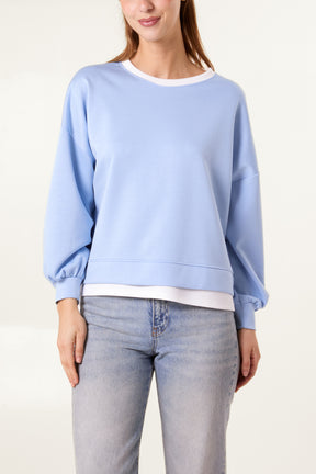 Contrast Border Soft Touch Sweatshirt