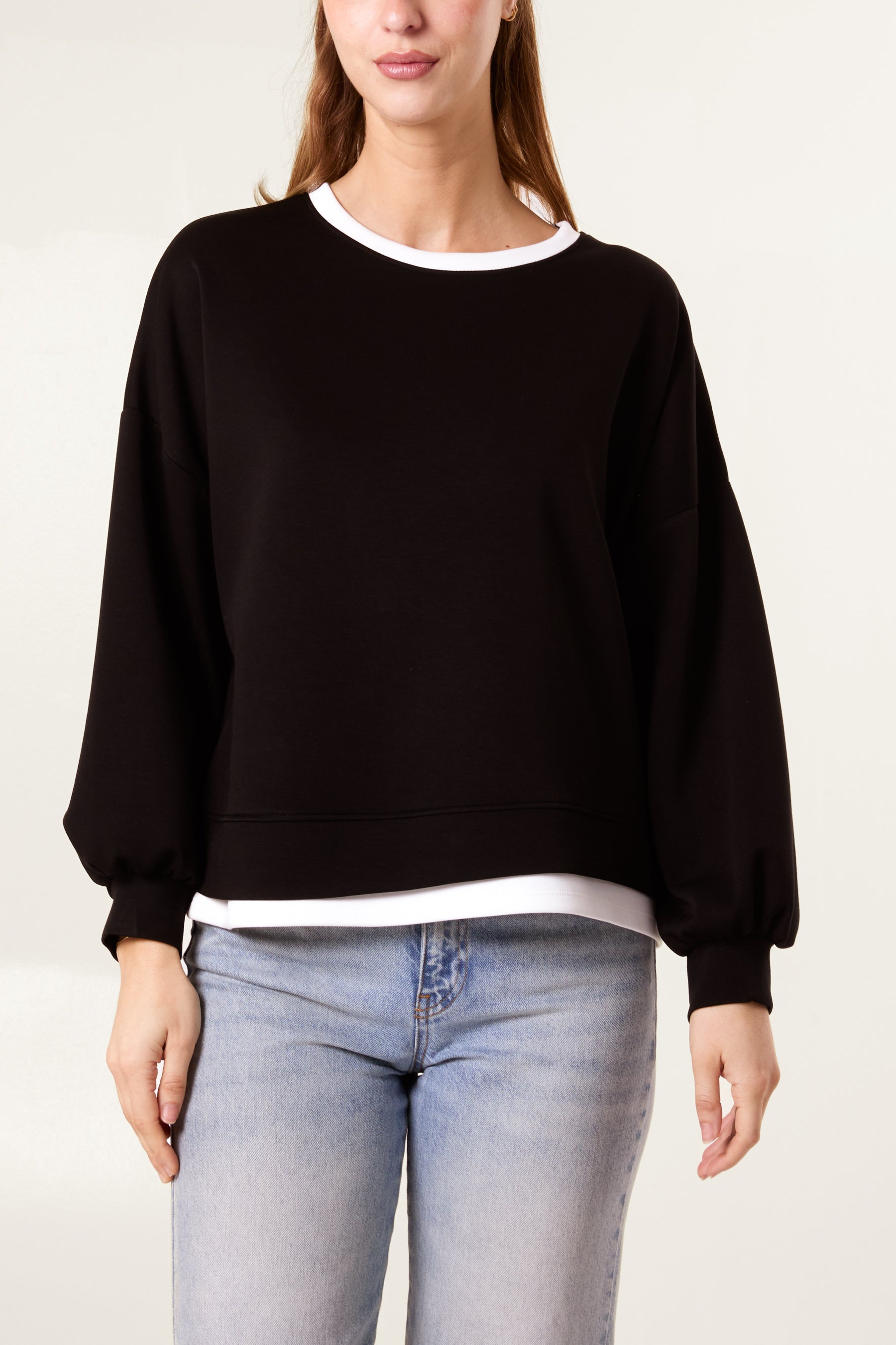 Contrast Border Soft Touch Sweatshirt