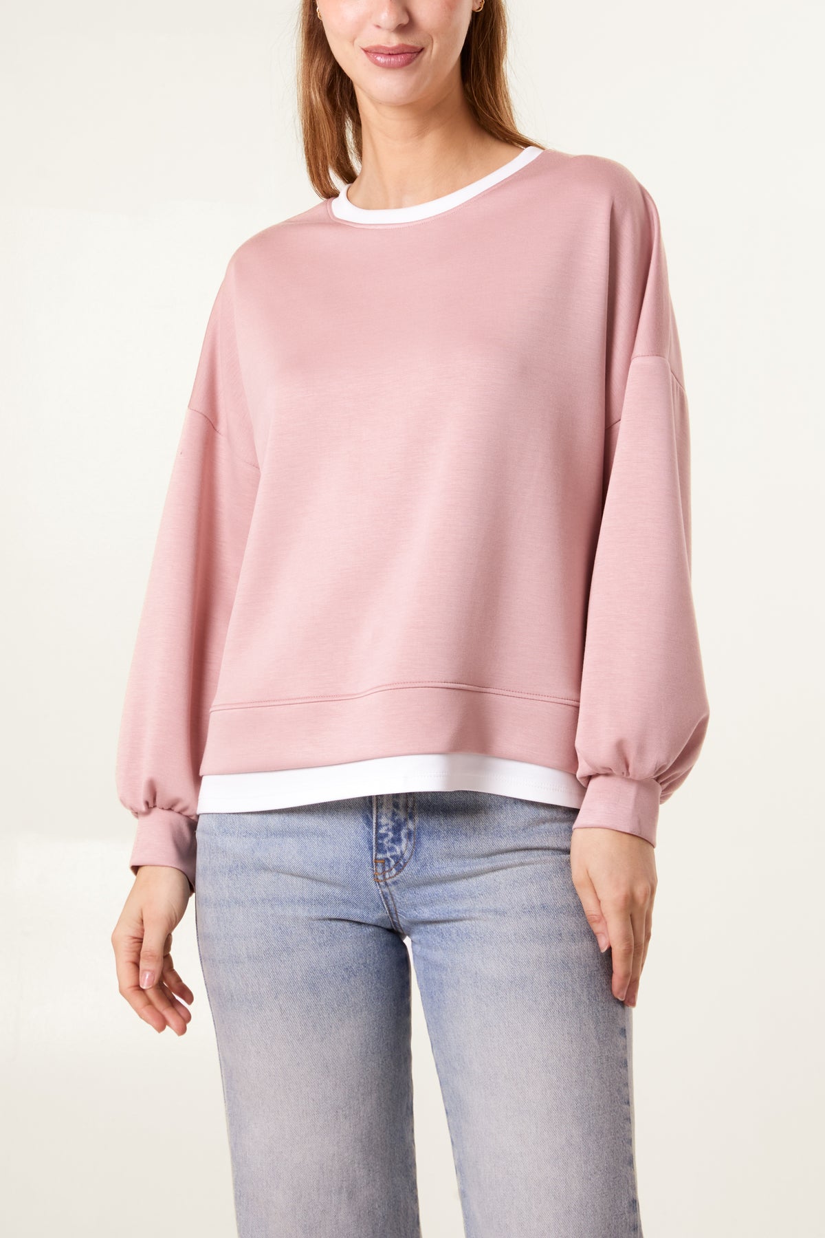 Contrast Border Soft Touch Sweatshirt