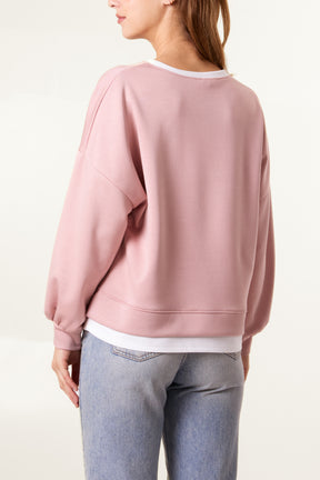 Contrast Border Soft Touch Sweatshirt