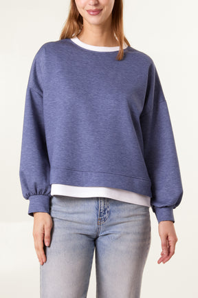 Contrast Border Soft Touch Sweatshirt