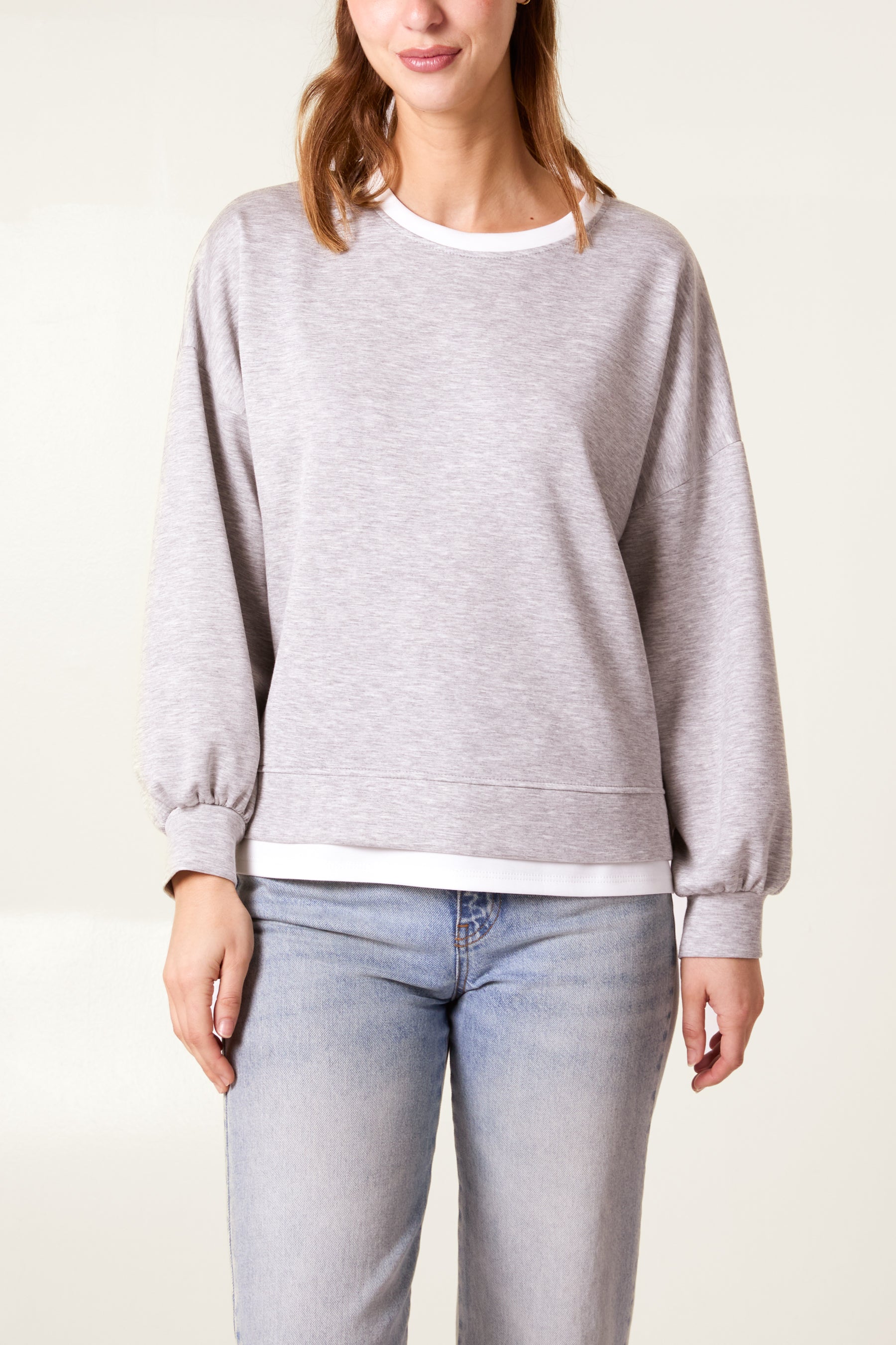 Contrast Border Soft Touch Sweatshirt