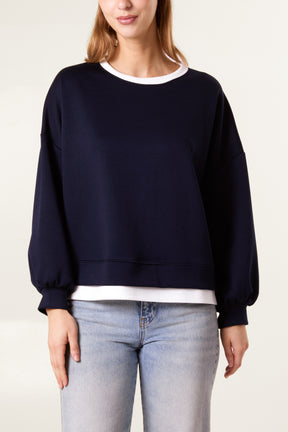 Contrast Border Soft Touch Sweatshirt