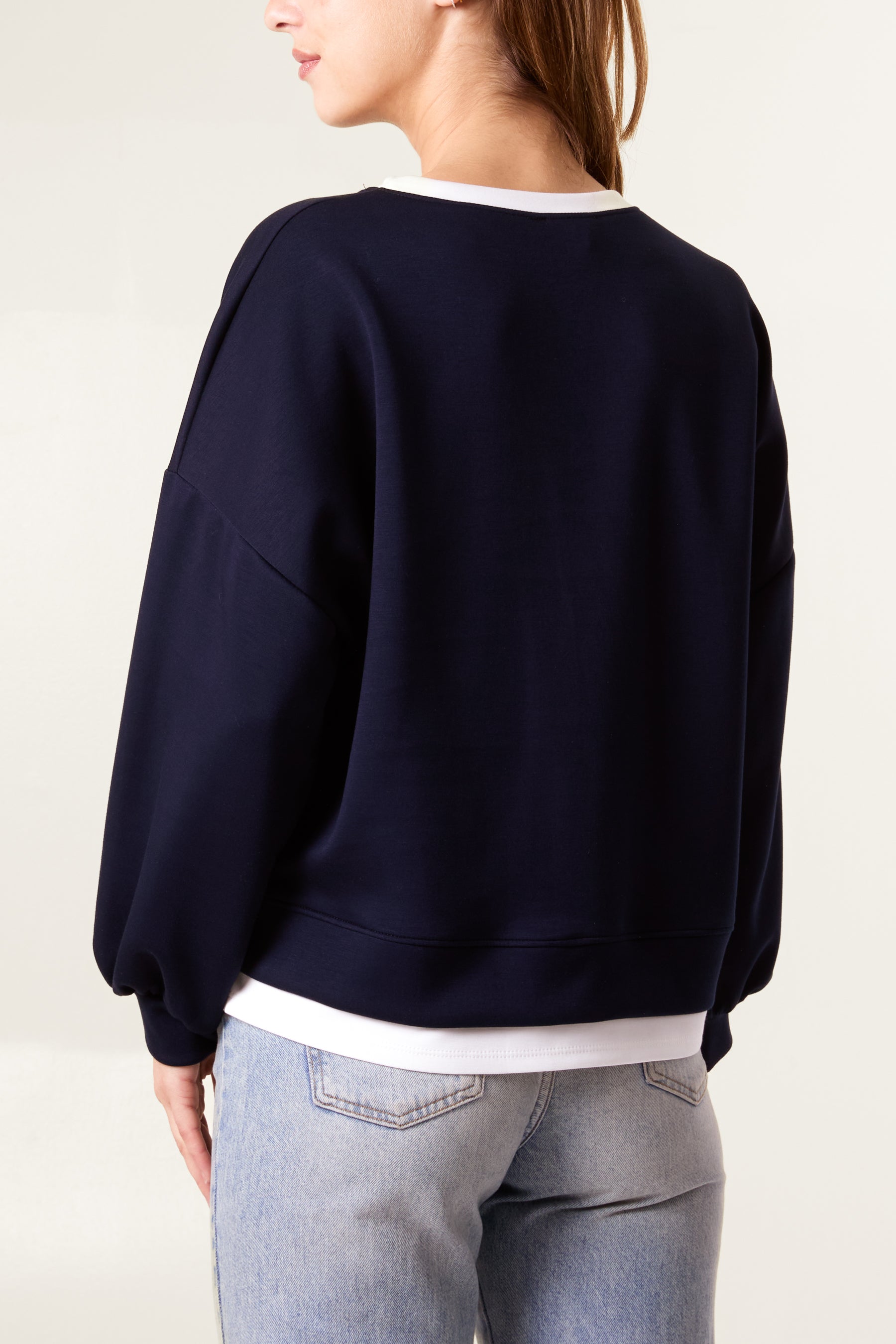 Contrast Border Soft Touch Sweatshirt