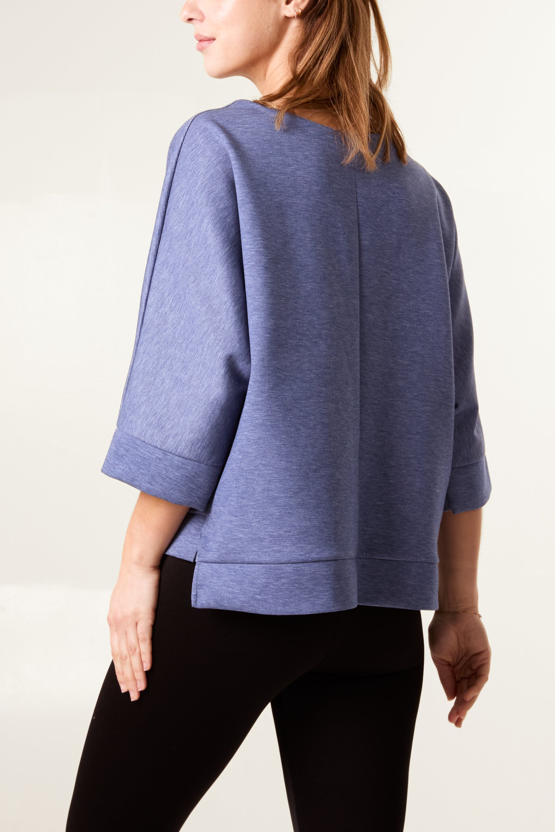 Seam Detail 3/4 Sleeve Sweat Top