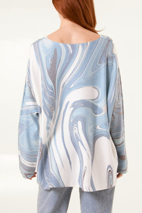 Swirl Watercolour Batwing Jumper