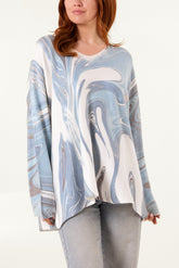 Swirl Watercolour Batwing Jumper