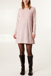 Fine Knit Long Sleeve Swing Mini Dress