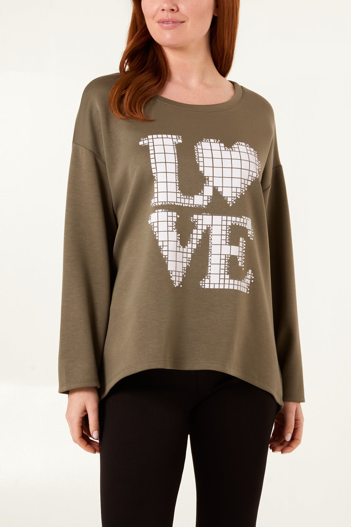 "Love" Diamante Soft Touch Sweat Top