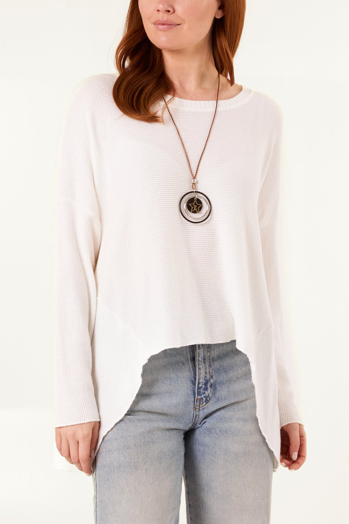 Necklace High Low Fine Knit Jumper