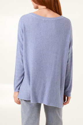 Necklace High Low Fine Knit Jumper