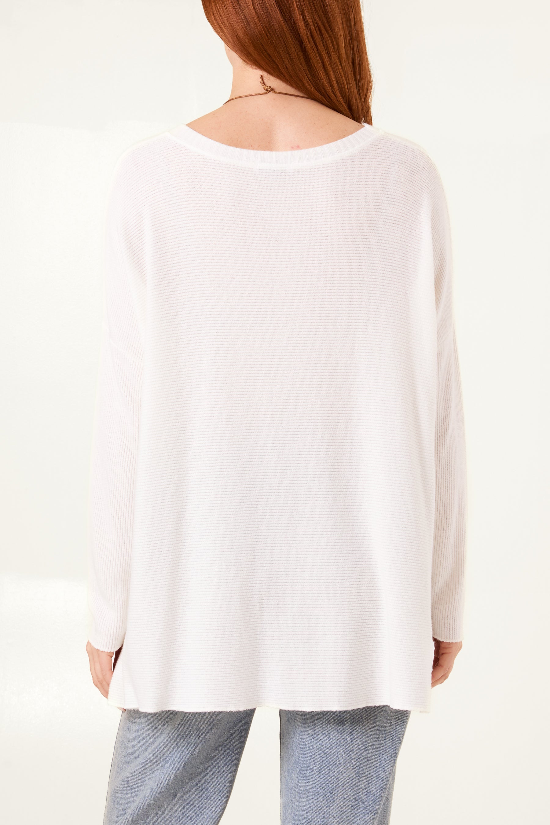 Necklace High Low Fine Knit Jumper