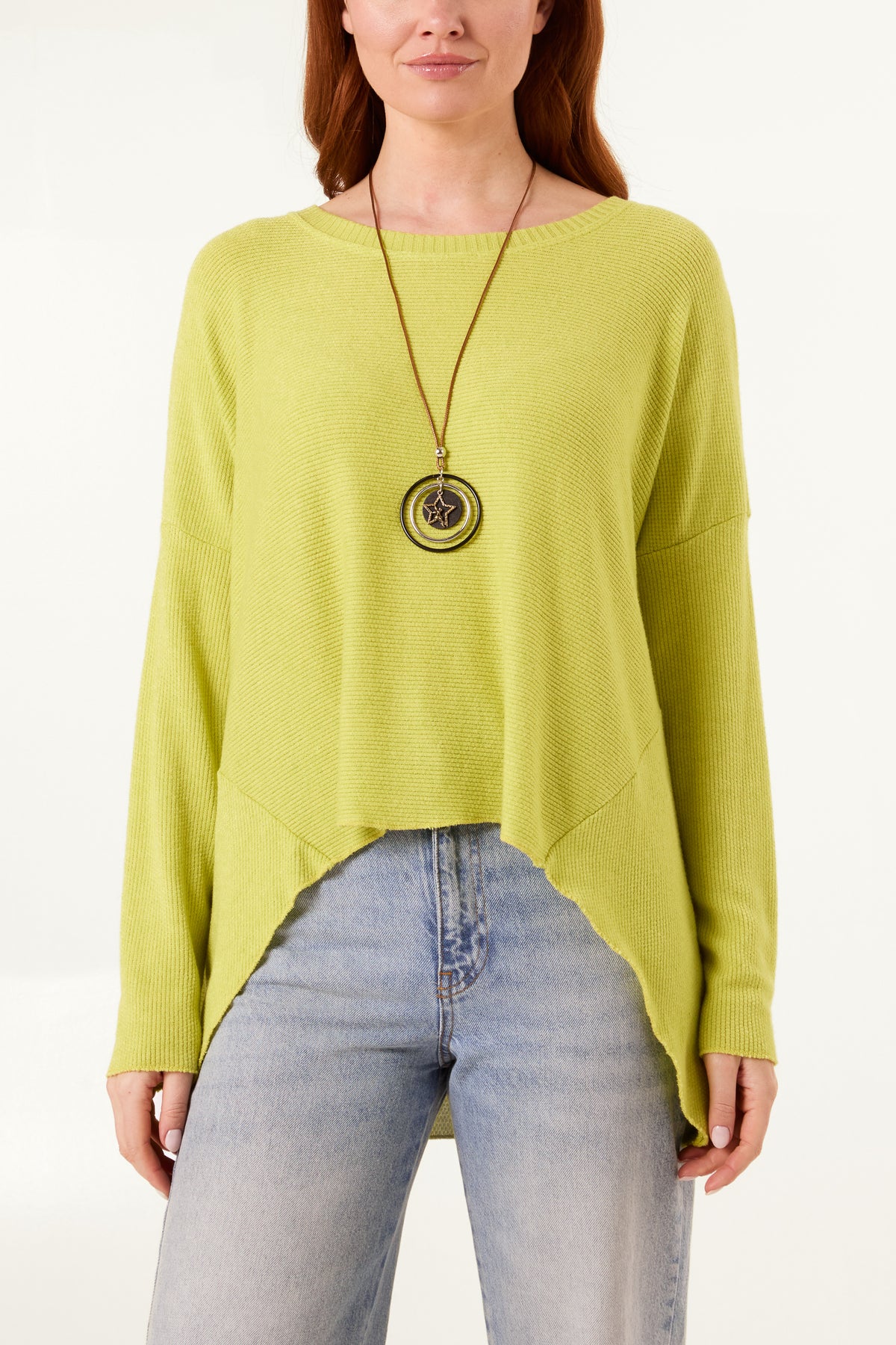 Necklace High Low Fine Knit Jumper