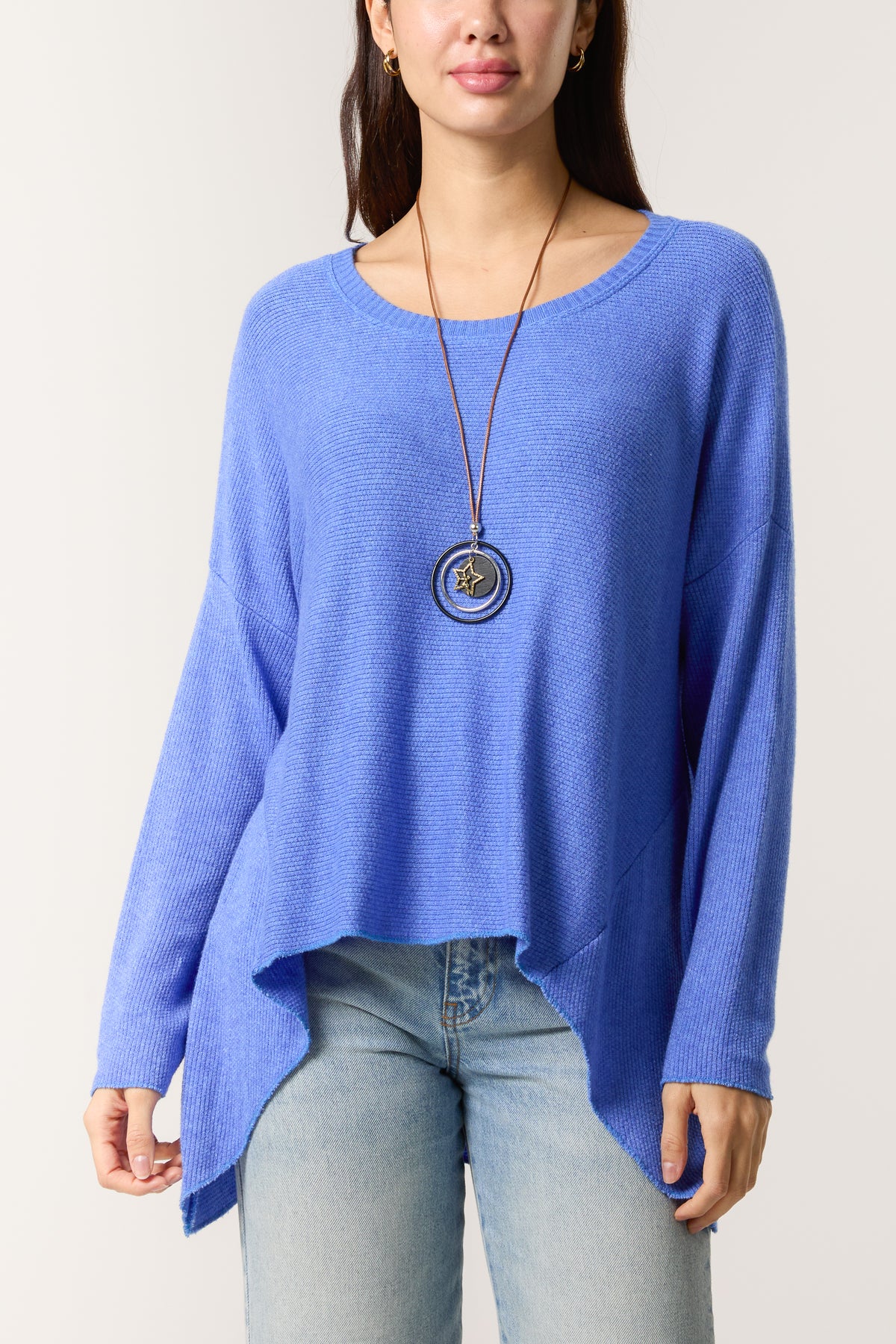 Necklace High Low Fine Knit Jumper