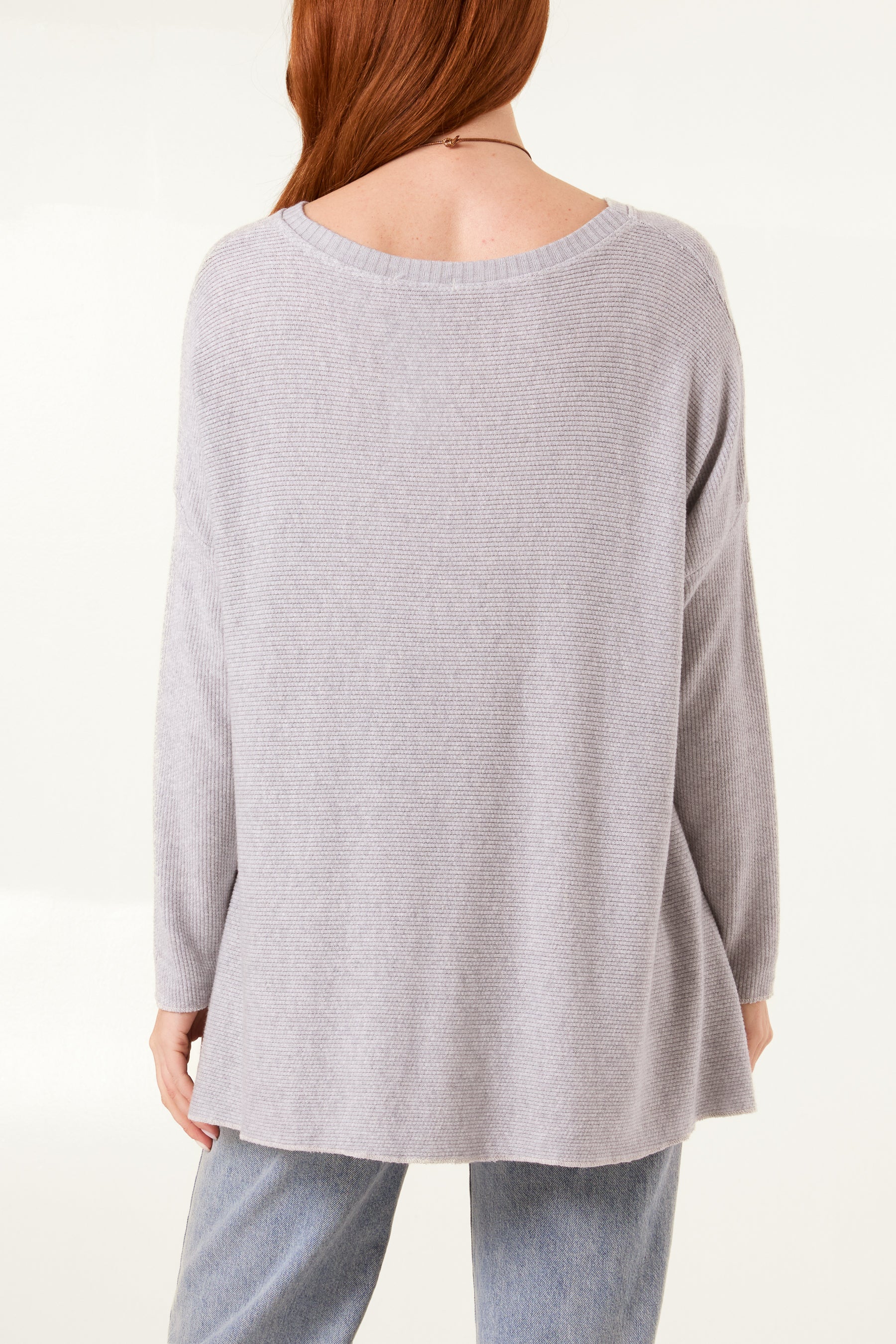 Necklace High Low Fine Knit Jumper